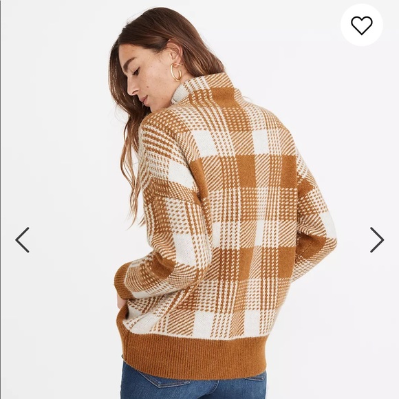 Madewell plaid mockneck tunic sweater - Picture 3 of 13